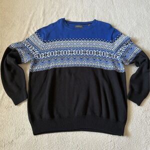 NWT‎ John Bartlett Consensus Men's XL 100% Cotton Two Tone Sweater Cabin PNW